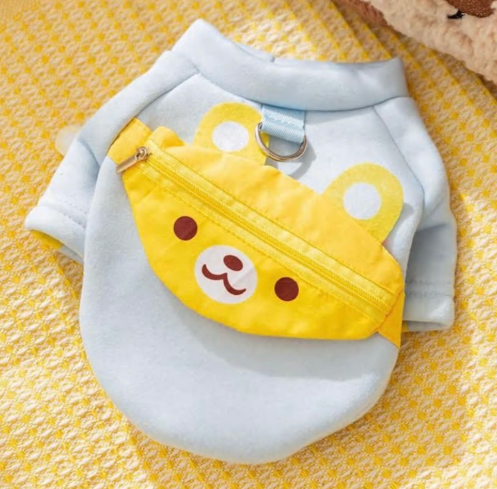 Bear face bag sweatshirt  (L)